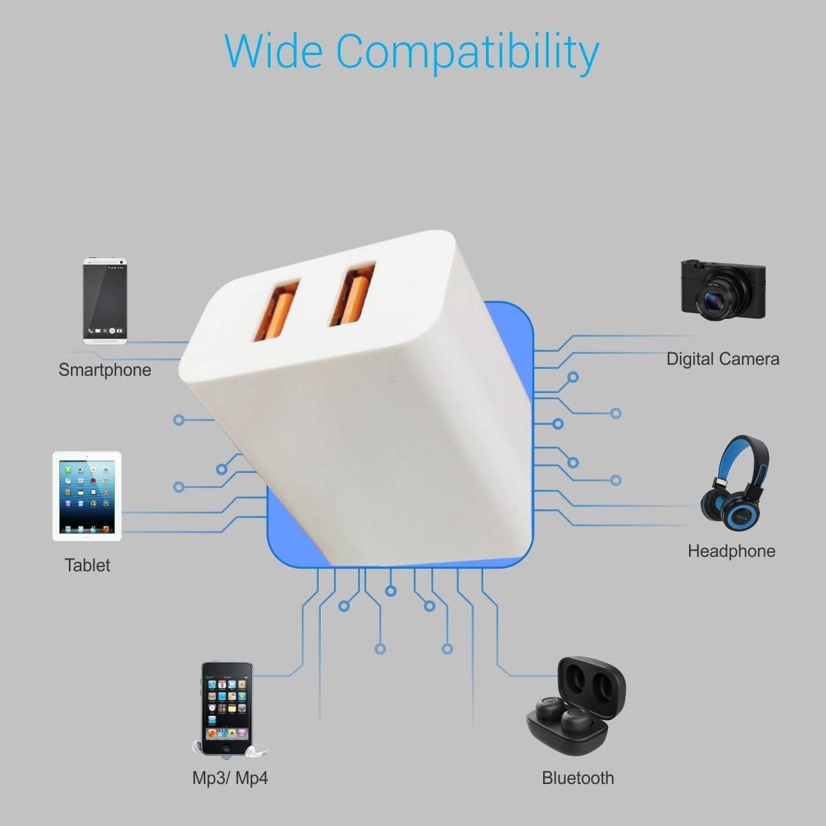 22W Fast Charging Adapter with USB to Micro USB Cable