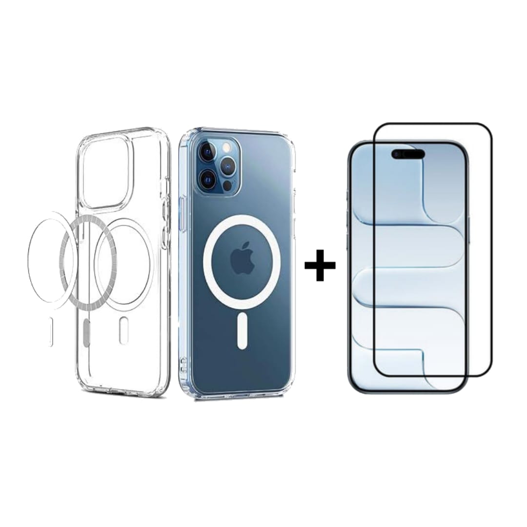 iPhone MagSafe Cover + Tempered Glass Combo